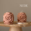 Handmade Rose Flower Candle: Vegan Soy Pillar Candle - The Coral Palm LLC