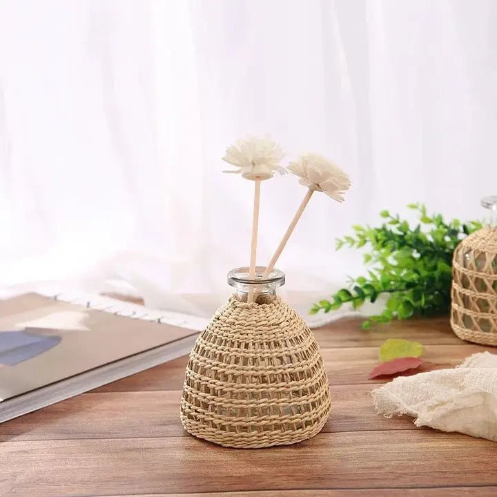 Handwoven Rattan Vases - The Coral Palm LLC