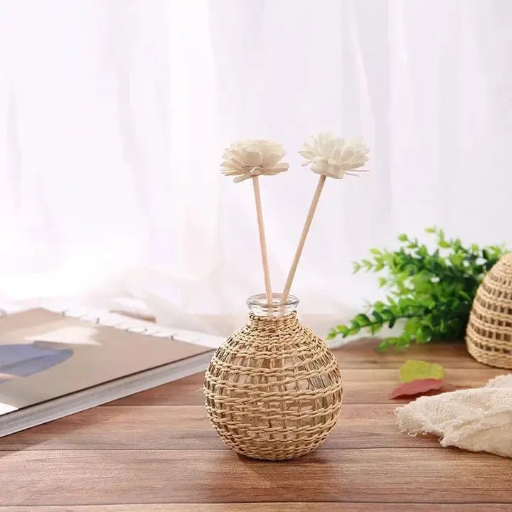Handwoven Rattan Vases - The Coral Palm LLC