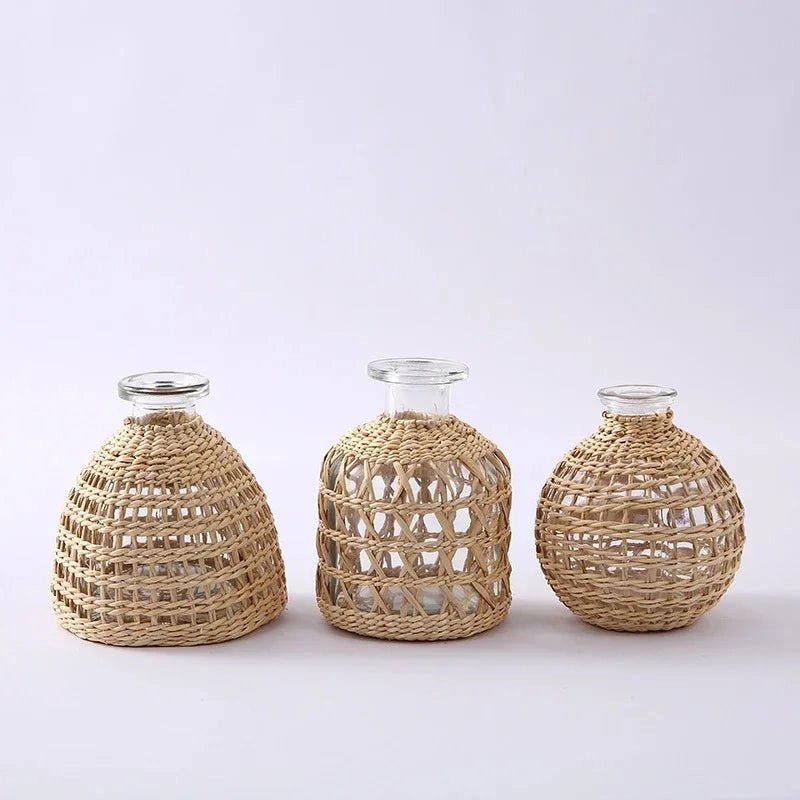 Handwoven Rattan Vases - The Coral Palm LLC