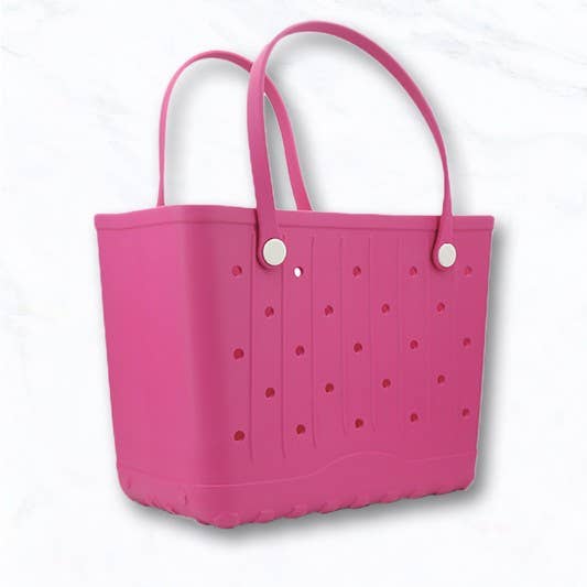 Large Beach Tote Bag With Lines - The Coral Palm LLC