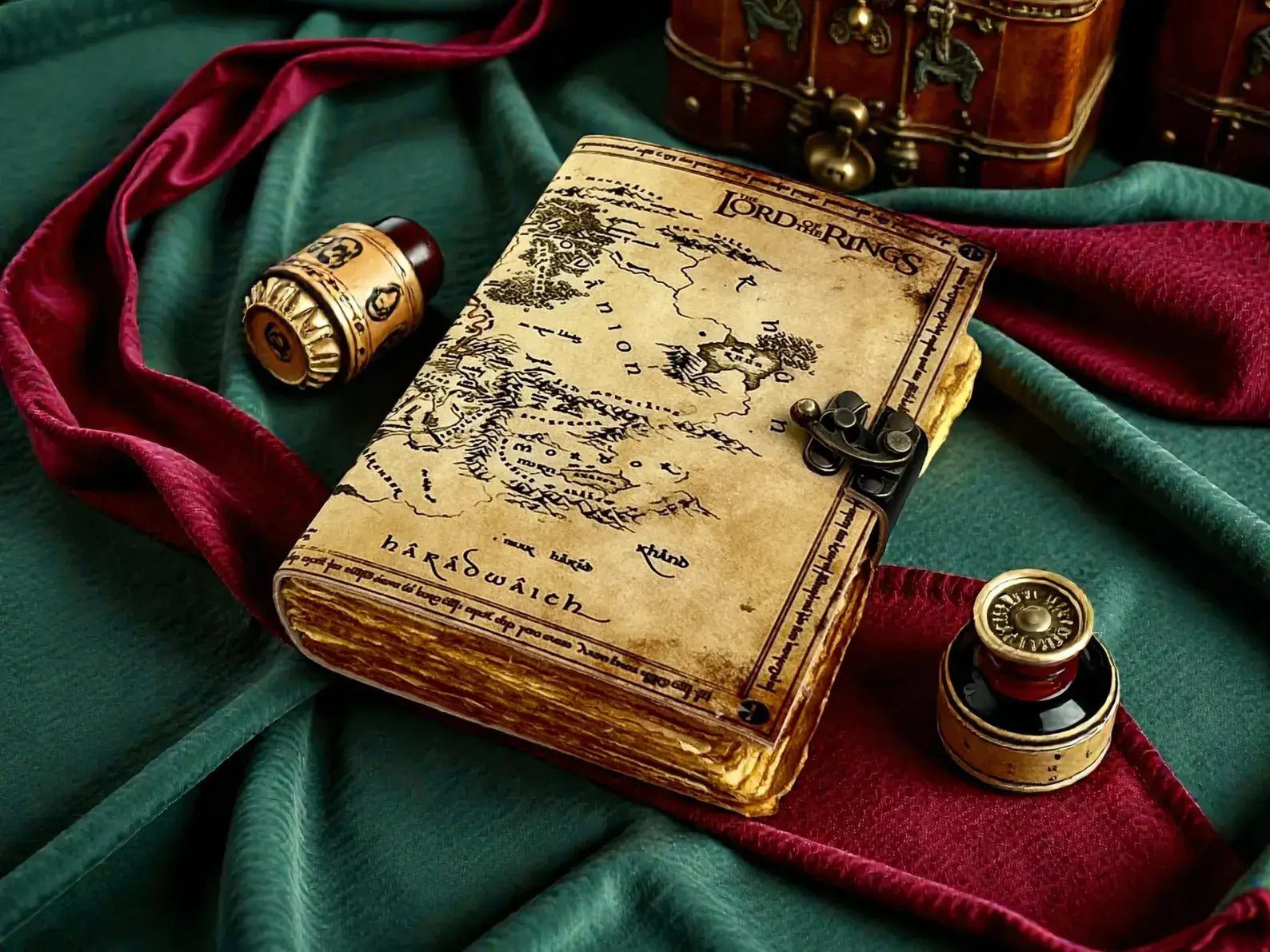Lord of the Rings Handmade Leather Journal with Deckle Edge Paper - The Coral Palm LLC