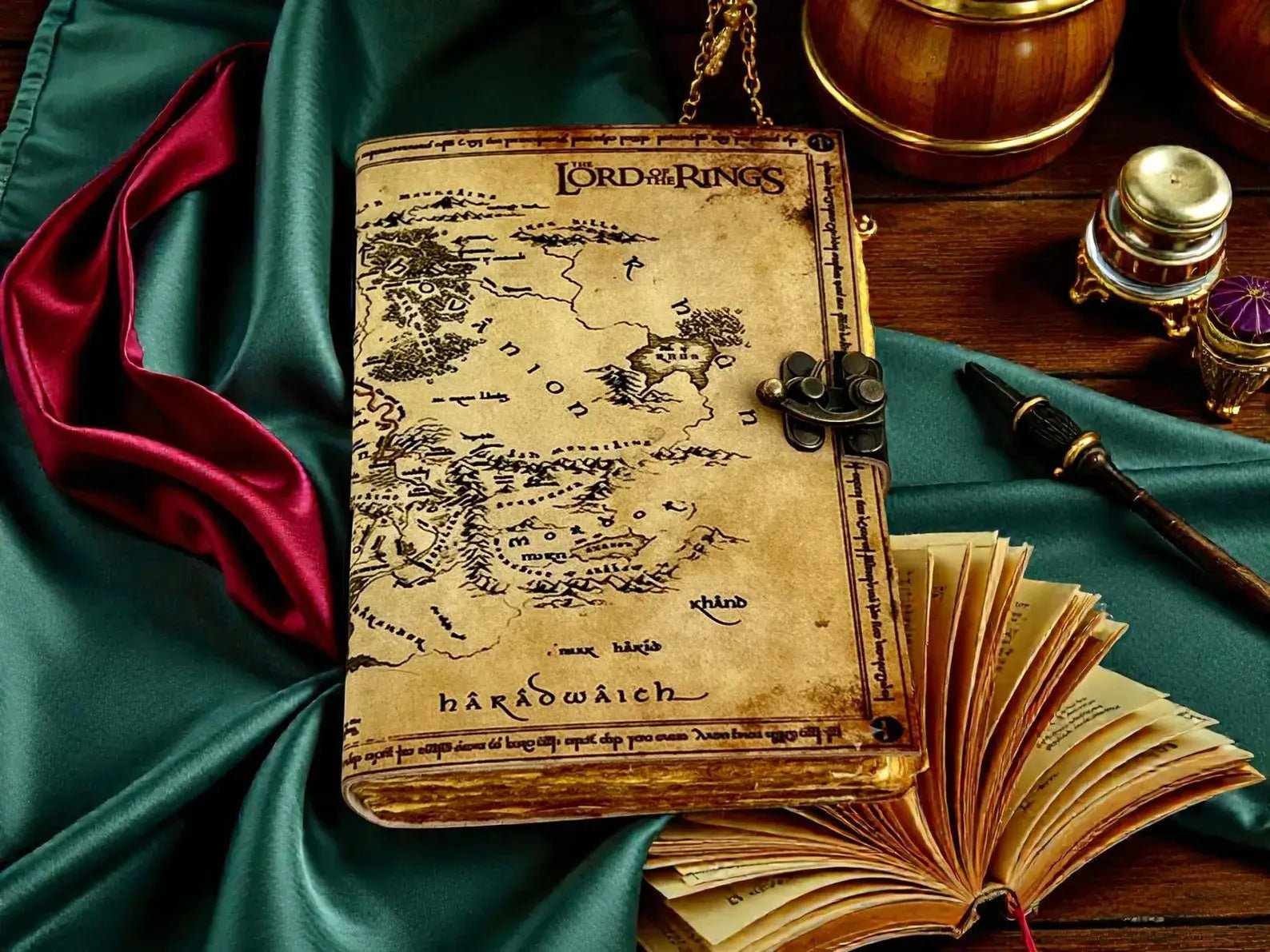 Lord of the Rings Handmade Leather Journal with Deckle Edge Paper - The Coral Palm LLC