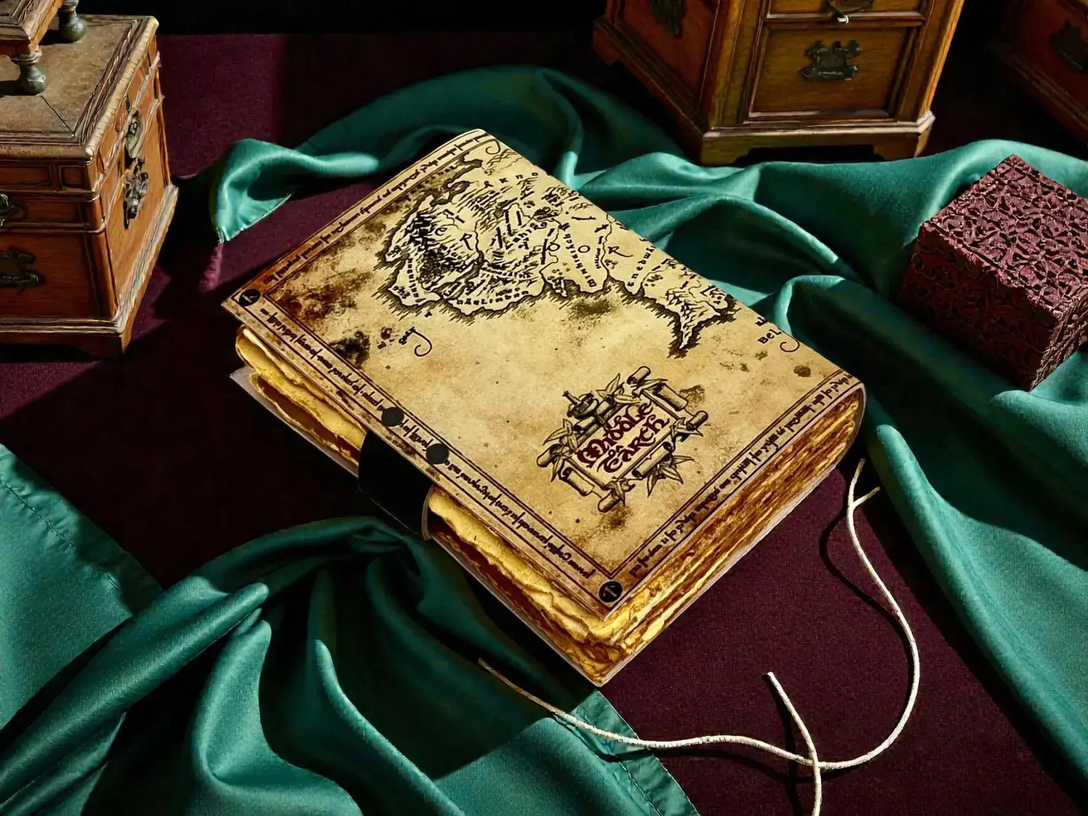 Lord of the Rings Handmade Leather Journal with Deckle Edge Paper - The Coral Palm LLC