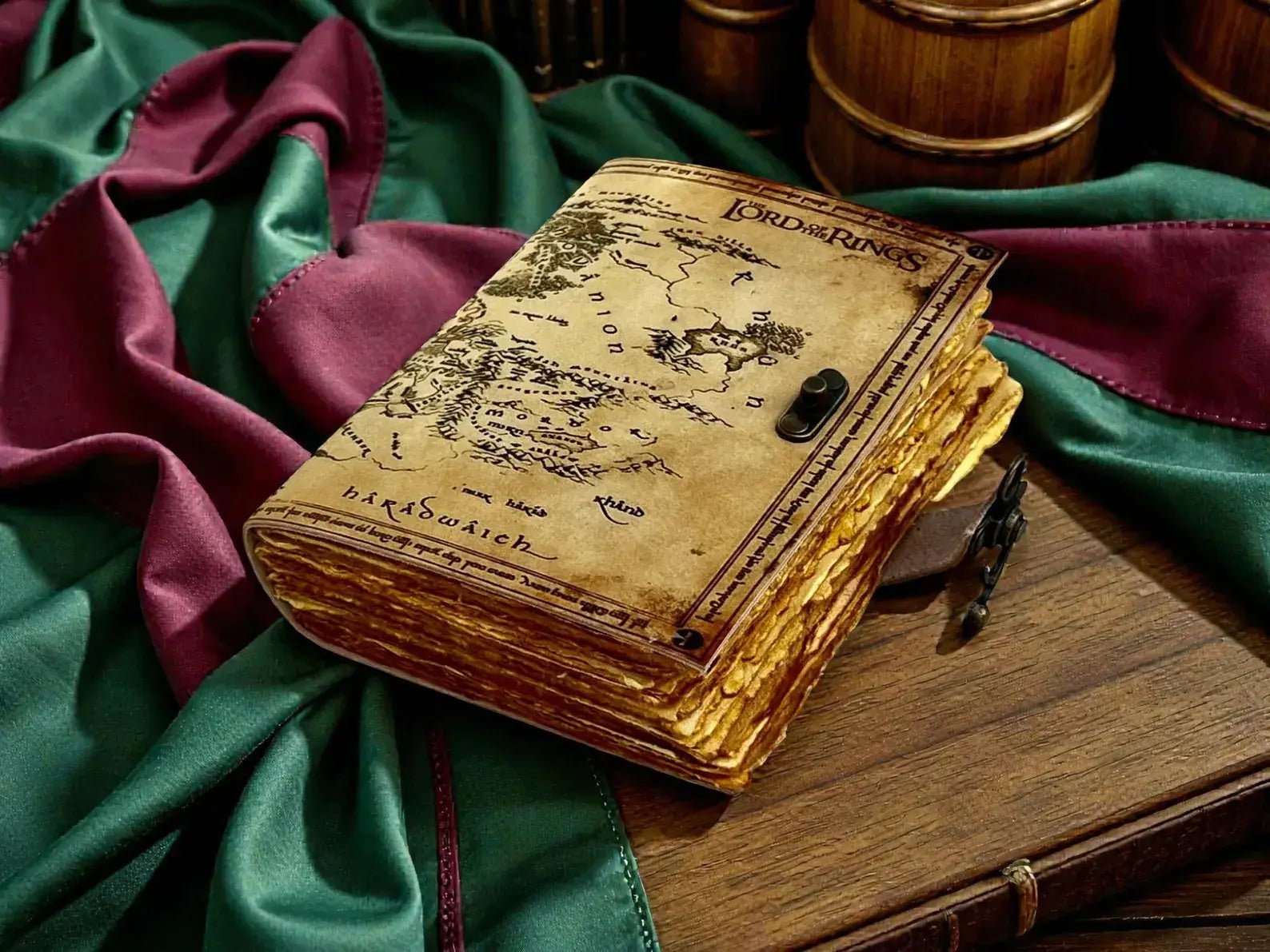 Lord of the Rings Handmade Leather Journal with Deckle Edge Paper - The Coral Palm LLC