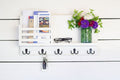 Personalized Wooden Mail & Key Organizer Wall Mounted Shelf - The Coral Palm LLC