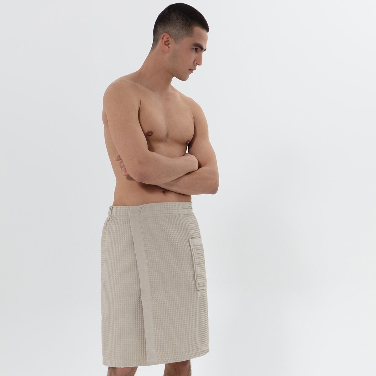 Men’s Organic Turkish Cotton Waffle Towel Wrap - The Coral Palm LLC