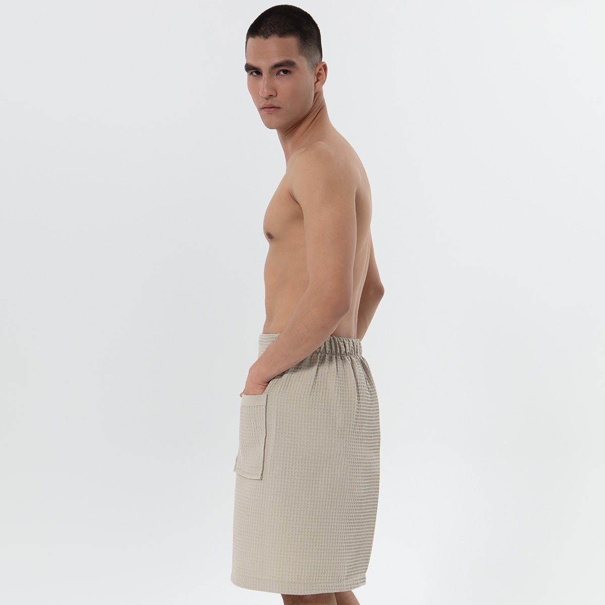 Men’s Organic Turkish Cotton Waffle Towel Wrap - The Coral Palm LLC