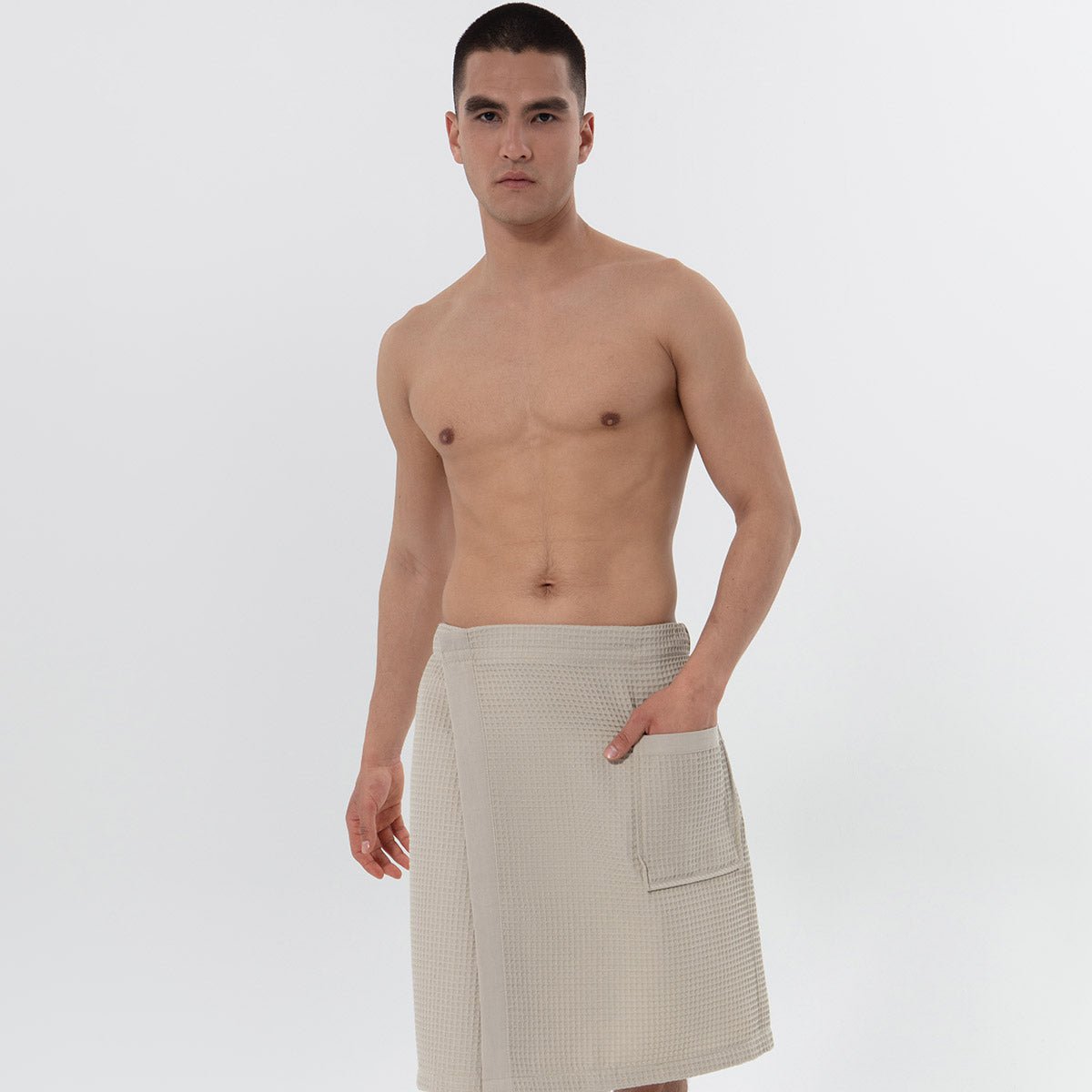 Men’s Organic Turkish Cotton Waffle Towel Wrap - The Coral Palm LLC