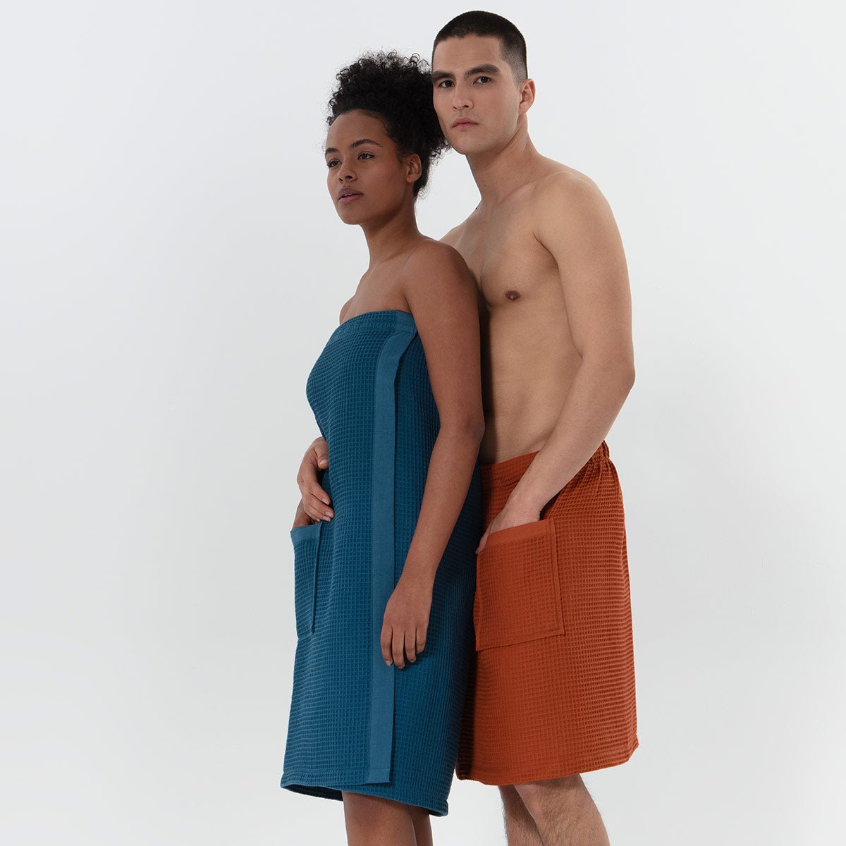 Men’s Organic Turkish Cotton Waffle Towel Wrap - The Coral Palm LLC