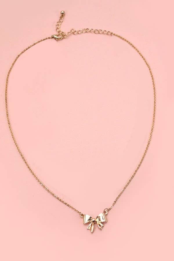 MINI BOW RIBBON NECKLACE | 80N427 - The Coral Palm LLC