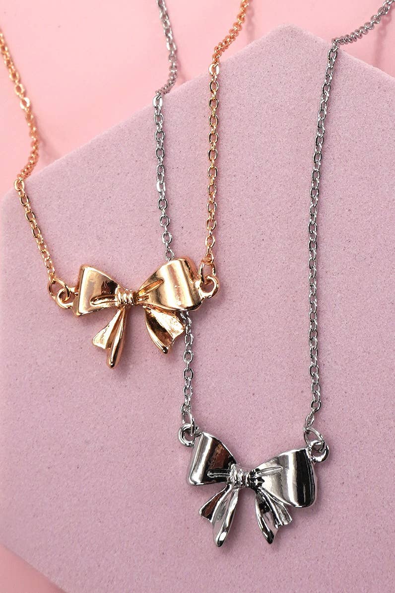 MINI BOW RIBBON NECKLACE | 80N427 - The Coral Palm LLC