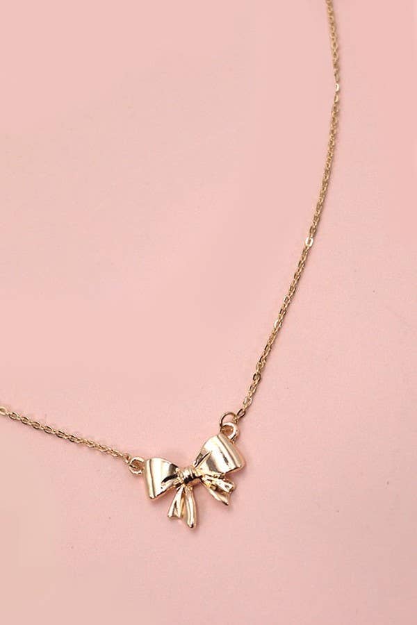 MINI BOW RIBBON NECKLACE | 80N427 - The Coral Palm LLC