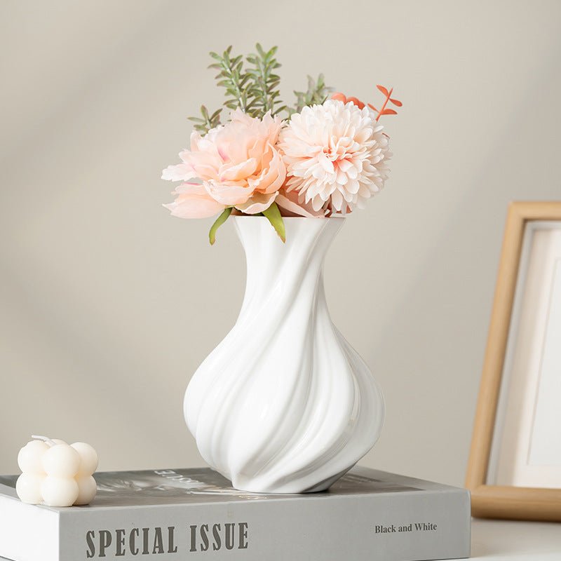 Nordic Sculpted Ceramic Vase - The Coral Palm LLC