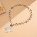 NOTABLE HAMMERED CROSS FRONT TOGGLE NECKLACE | 40NK9474 - The Coral Palm LLC