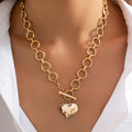 NOTABLE HAMMERED HEART FRONT TOGGLE NECKLACE | 40NK9476 - The Coral Palm LLC