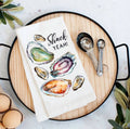 Oysters Shuck Yeah Coastal Beach Flour Sack Tea Towel - The Coral Palm LLC