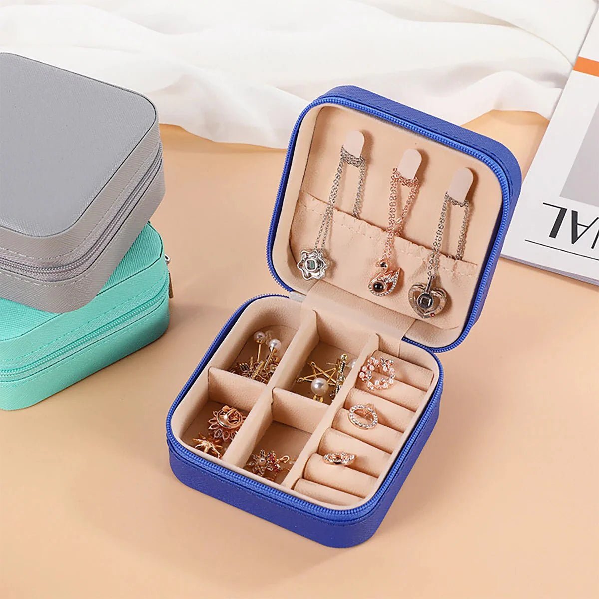 The Luxe Mini Travel Jewelry Case - The Coral Palm LLC
