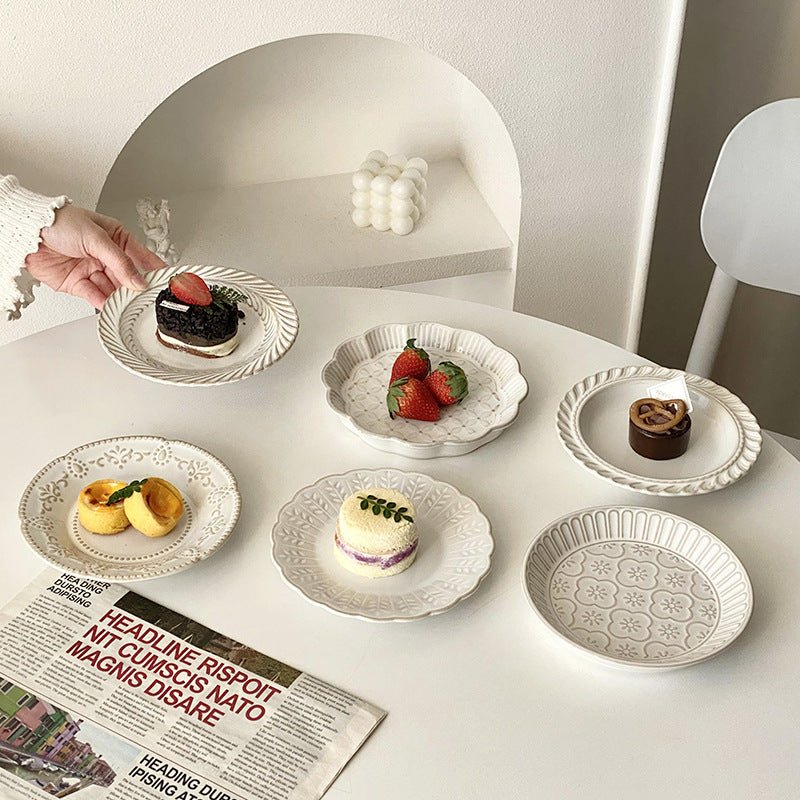 Provence Relief Dessert Plate - The Coral Palm LLC
