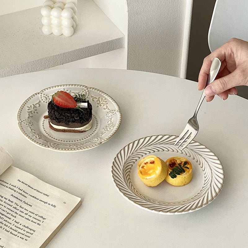 Provence Relief Dessert Plate - The Coral Palm LLC