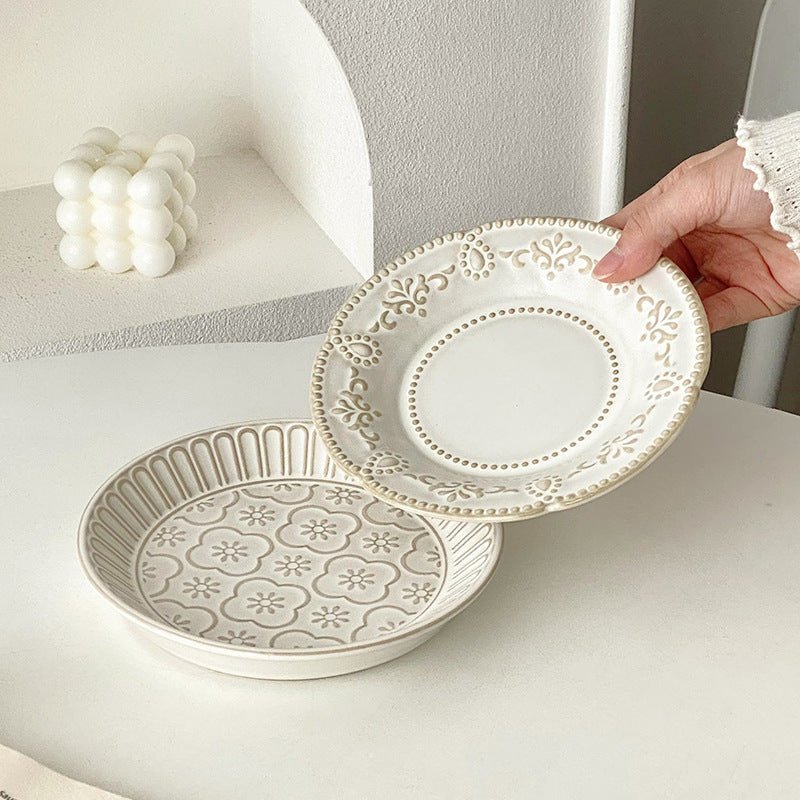 Provence Relief Dessert Plate - The Coral Palm LLC