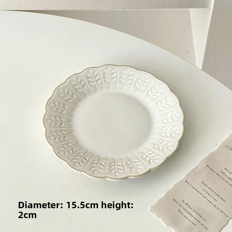 Provence Relief Dessert Plate - The Coral Palm LLC