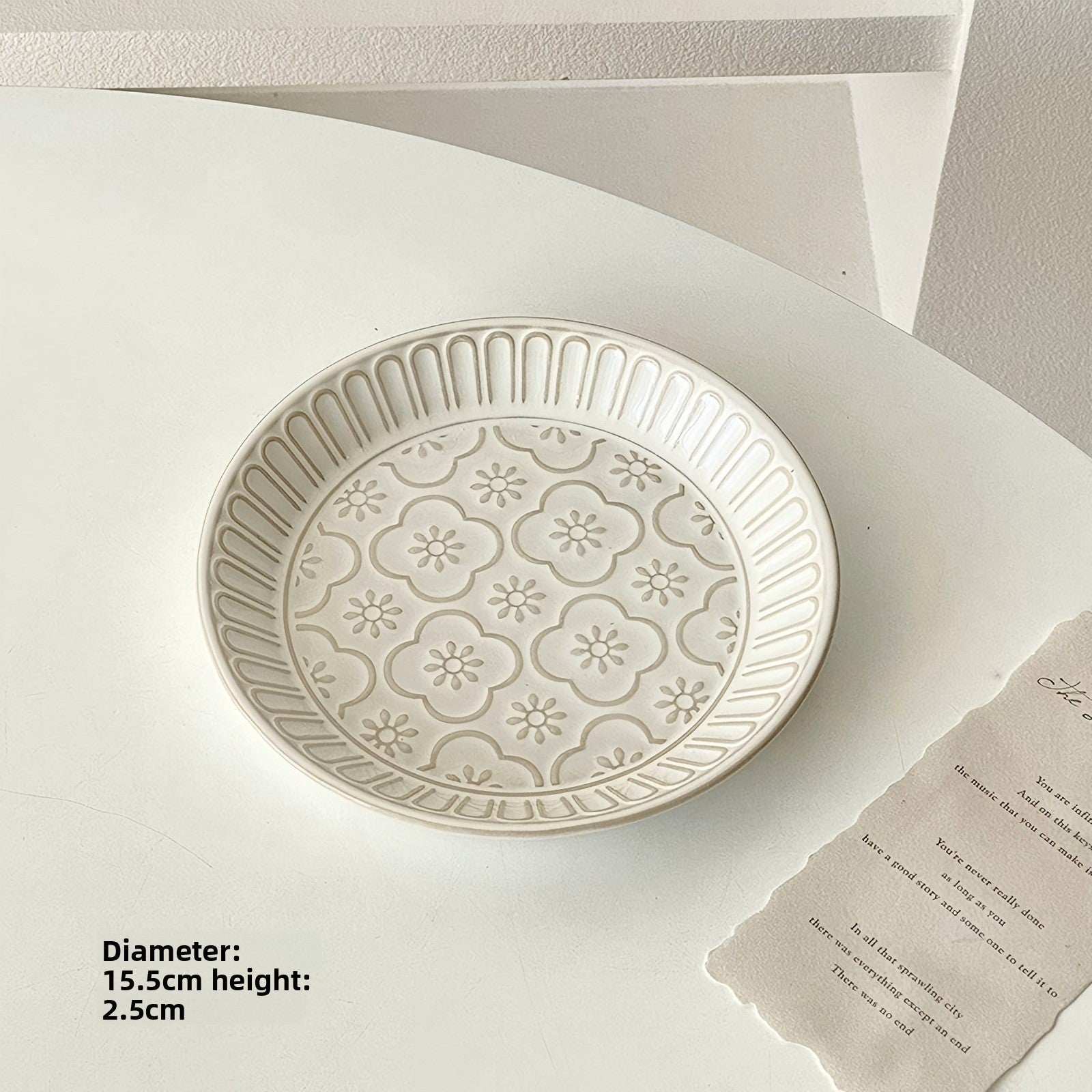 Provence Relief Dessert Plate - The Coral Palm LLC