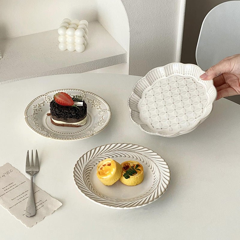 Provence Relief Dessert Plate - The Coral Palm LLC
