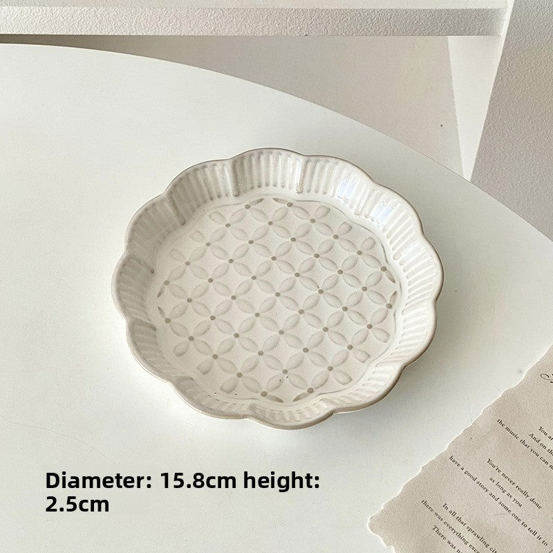 Provence Relief Dessert Plate - The Coral Palm LLC