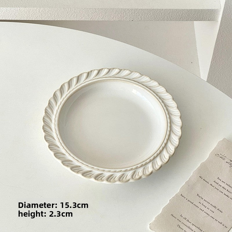Provence Relief Dessert Plate - The Coral Palm LLC