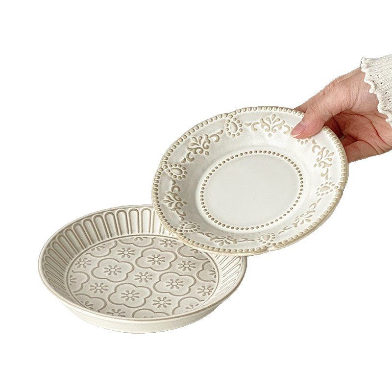 Provence Relief Dessert Plate - The Coral Palm LLC