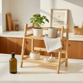 Rattan Storage Rack Organizer – Multi - Tier Bamboo Shelf for Kitchen Counter, Bathroom, Bedroom or Desk | Space Saving Trapezoid Organizer with Natural Woven Design - The Coral Palm LLC