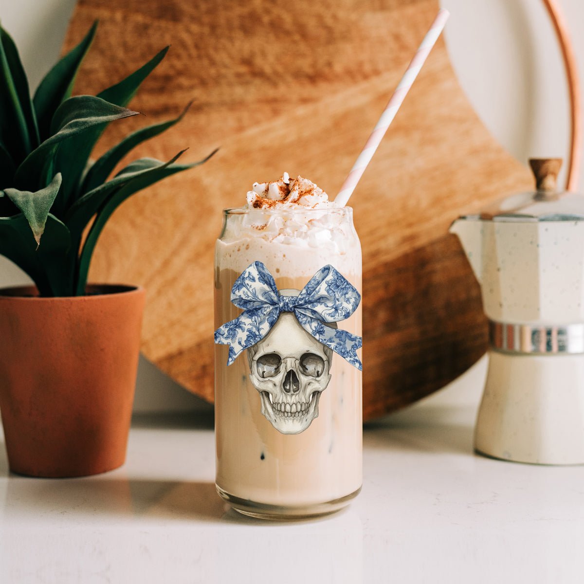 Rebel Bow Skull 20oz - The Coral Palm LLC