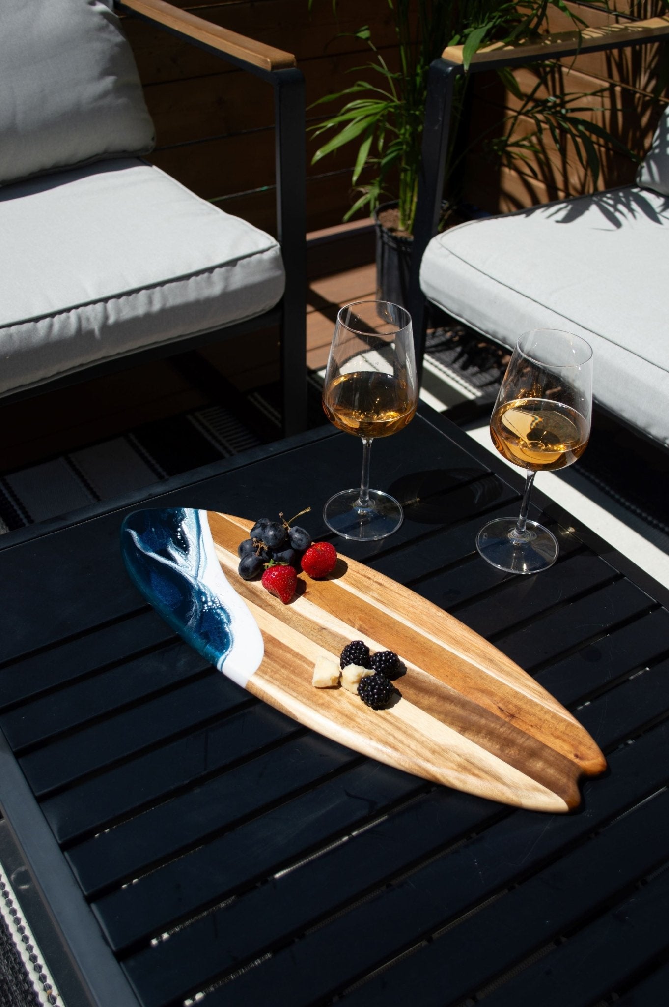 Resin - Accented Surfboard Shaped Charcuterie Boards - The Coral Palm LLC