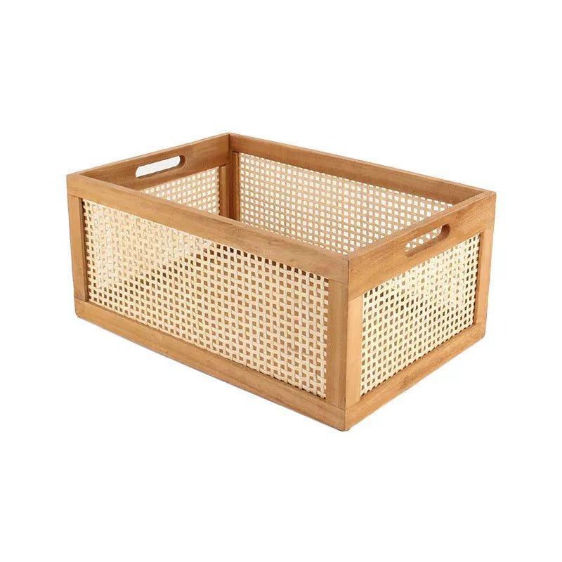 Retro wicker storage basket - The Coral Palm LLC