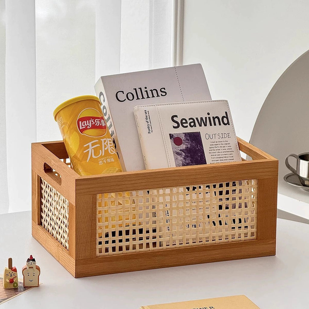 Retro wicker storage basket - The Coral Palm LLC