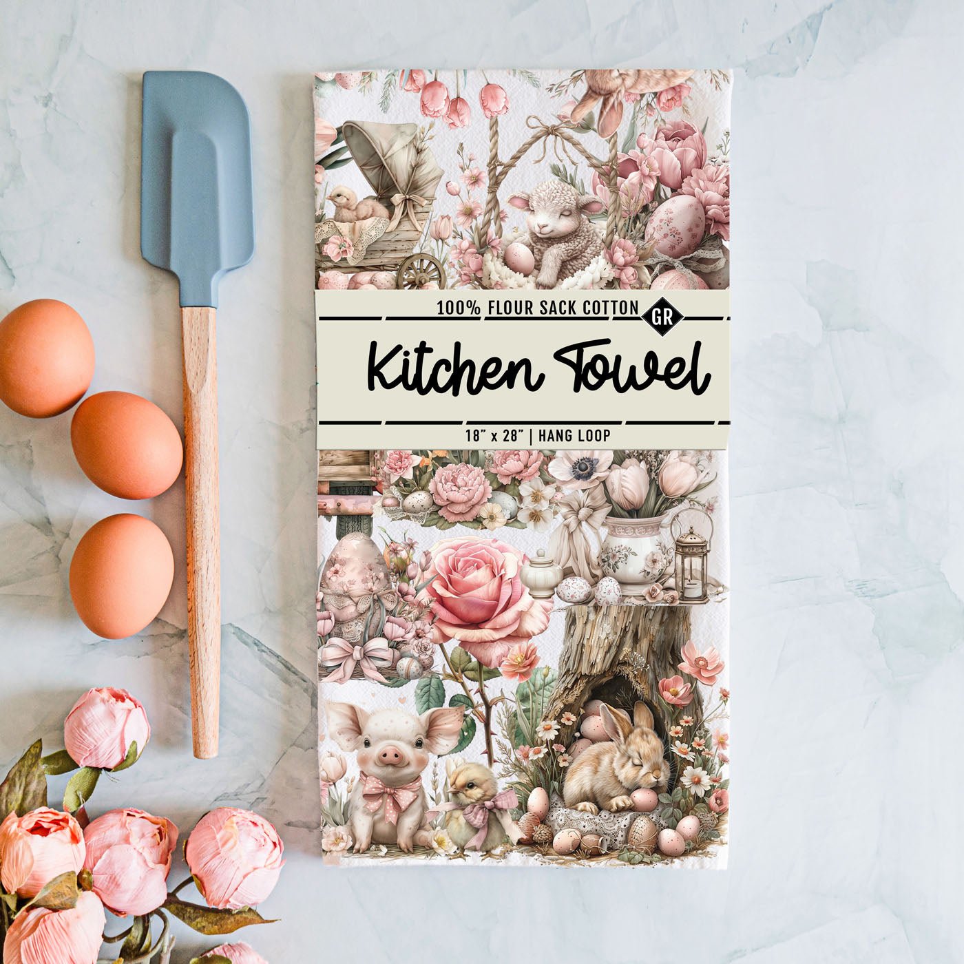 Rose Royal Easter Towel - The Coral Palm LLC