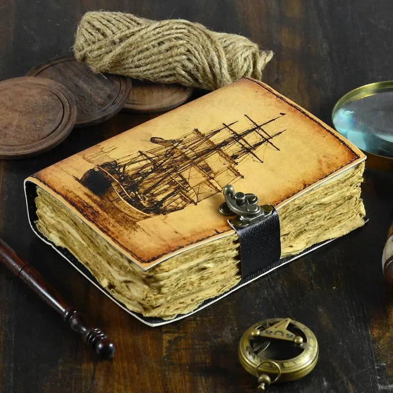 Sailing Ship boat Journal Notebook Book of Shadows - The Coral Palm LLC