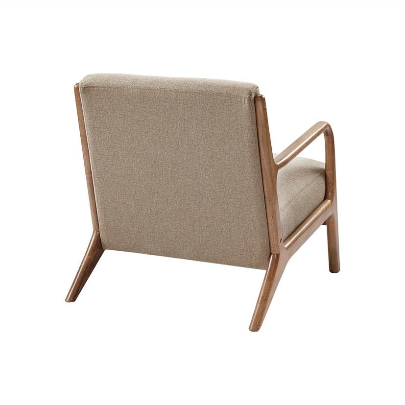 Scandinavian Elm Wood Taupe Lounge Chair - The Coral Palm LLC