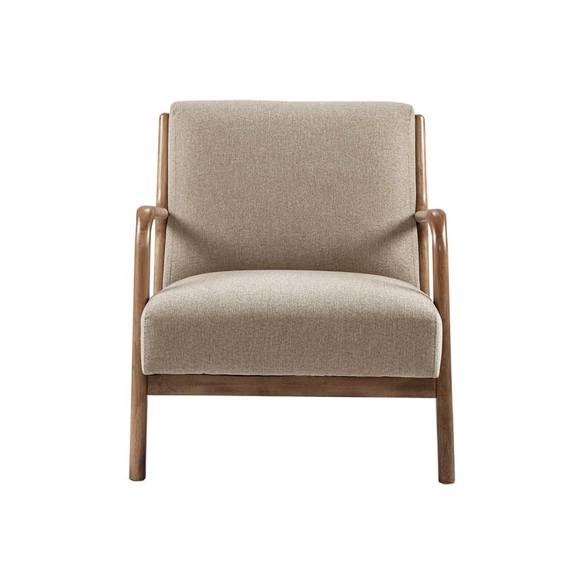 Scandinavian Elm Wood Taupe Lounge Chair - The Coral Palm LLC