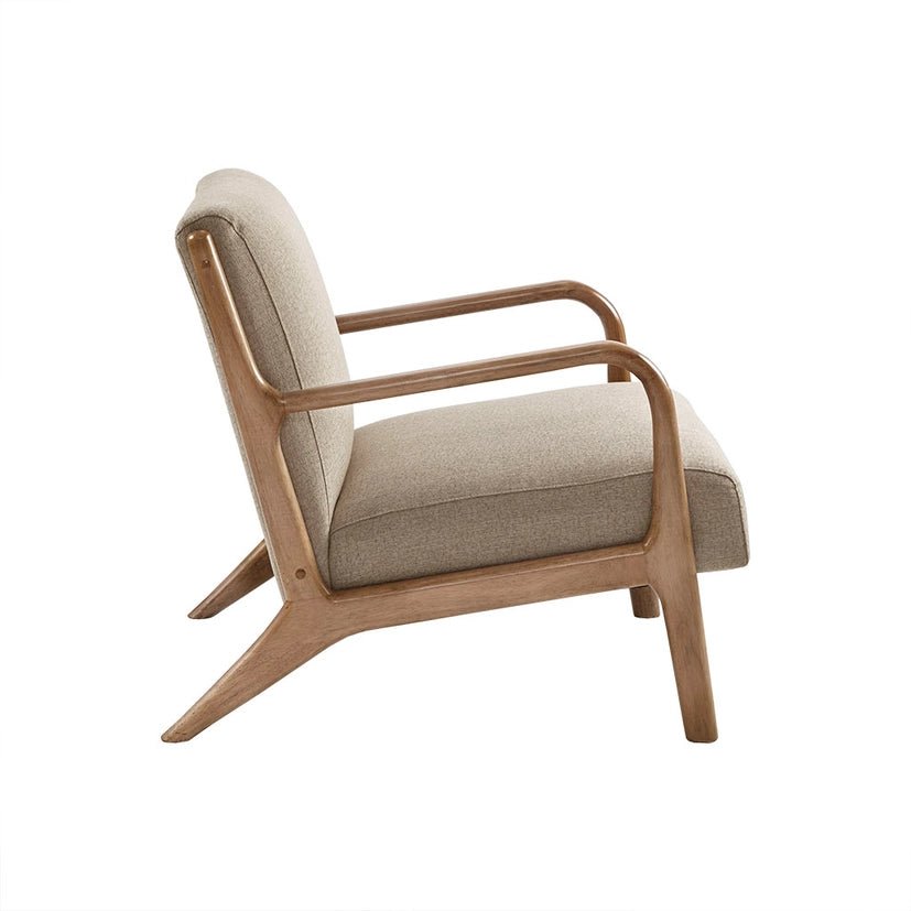 Scandinavian Elm Wood Taupe Lounge Chair - The Coral Palm LLC