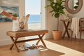 Seagrass Woven Farmhouse Rustic Boho Bench - The Coral Palm LLC