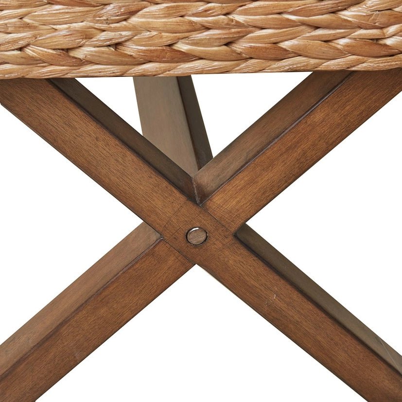 Seagrass Woven Farmhouse Rustic Boho Bench - The Coral Palm LLC