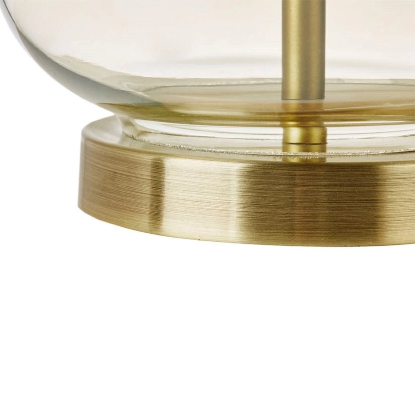 [Set of 2] Clear Glass Base Table Lamps, Gold Glass - The Coral Palm LLC