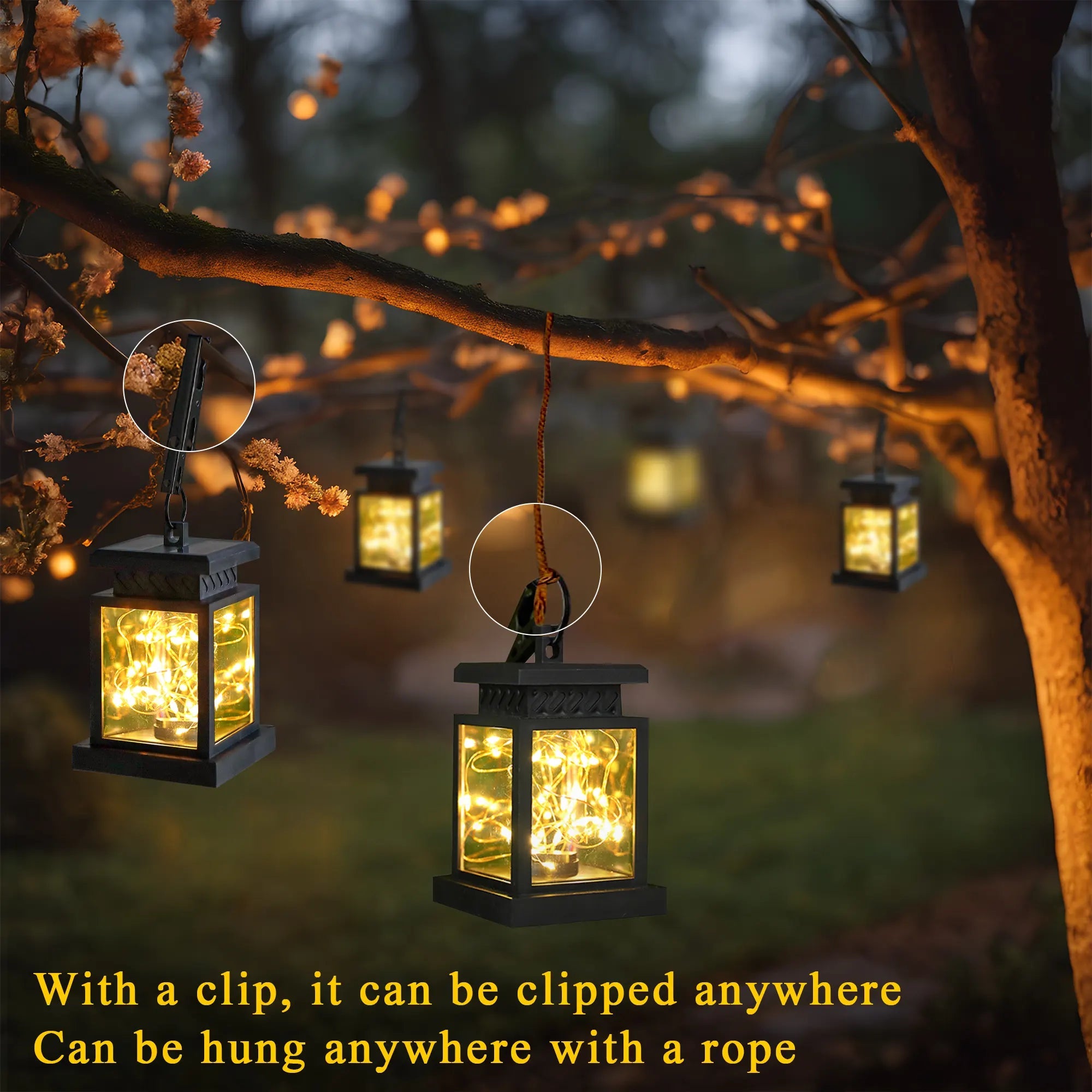 Retro Solar Hanging Lantern – Warm Garden Glow – The Coral Palm LLC