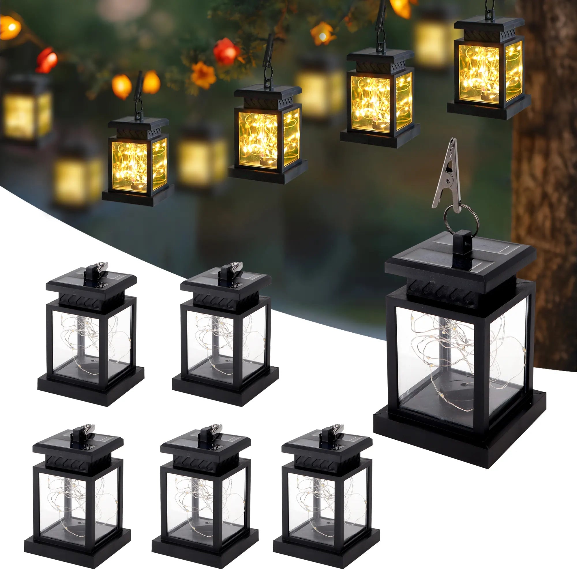 Retro Solar Hanging Lantern – Warm Garden Glow – The Coral Palm LLC