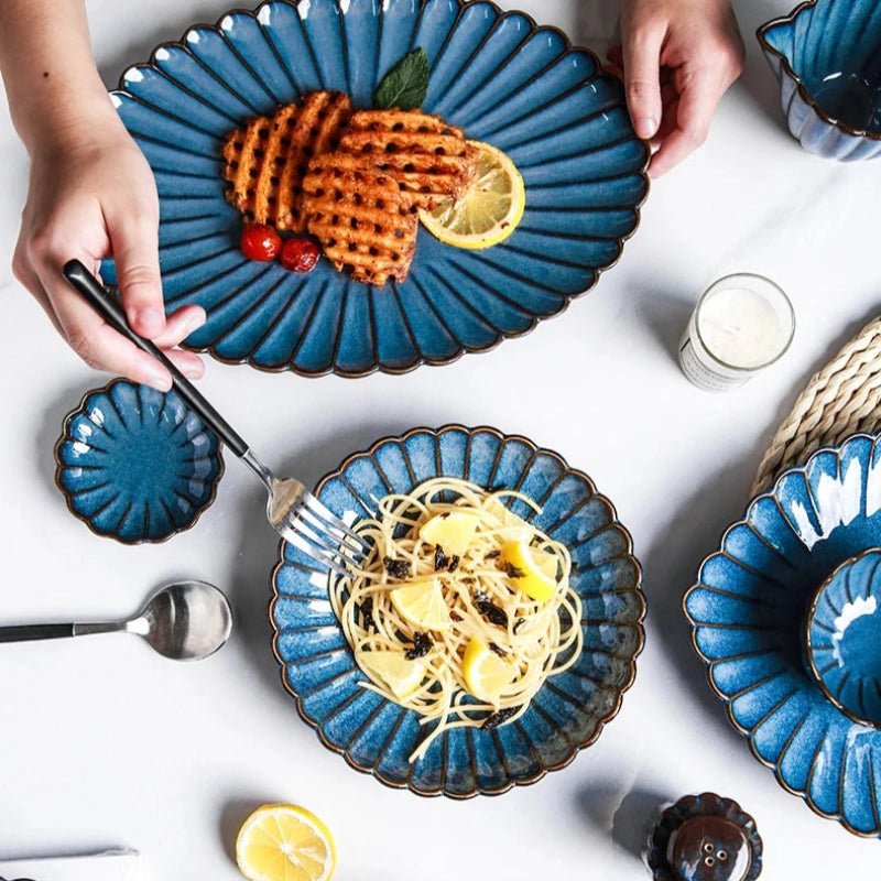 Skyfall 22 - Piece Scalloped Serving Set - The Coral Palm LLC