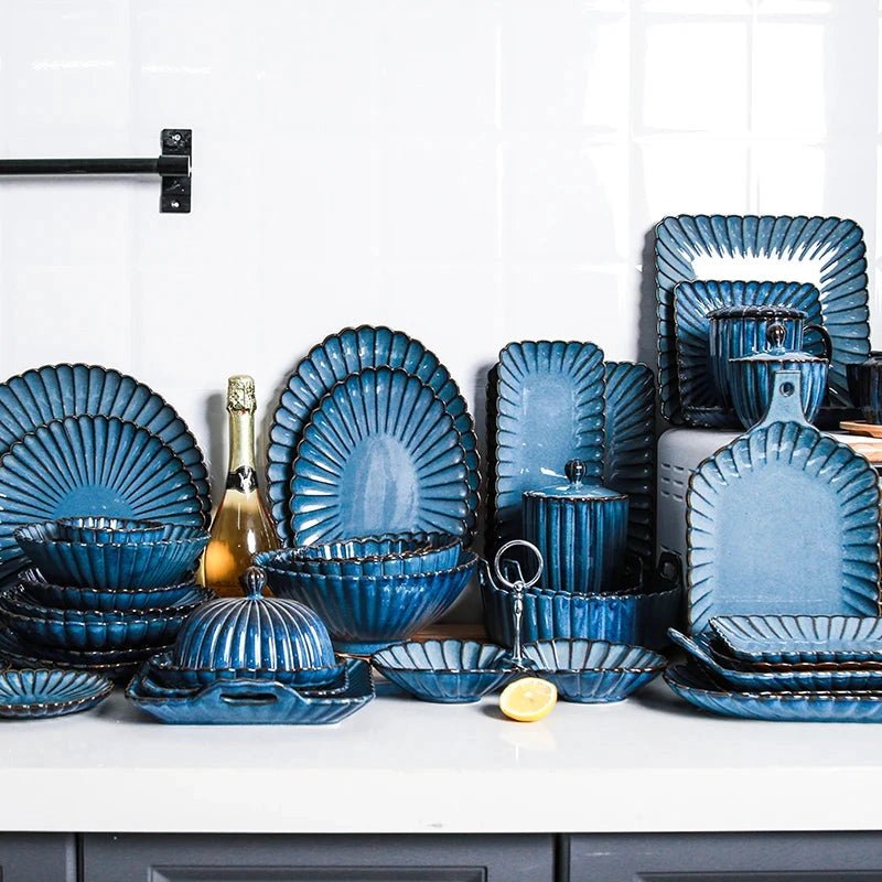 Skyfall 22 - Piece Scalloped Serving Set - The Coral Palm LLC
