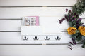 Solid Front Mail Holder with Shelf and Key Hooks. - The Coral Palm LLC