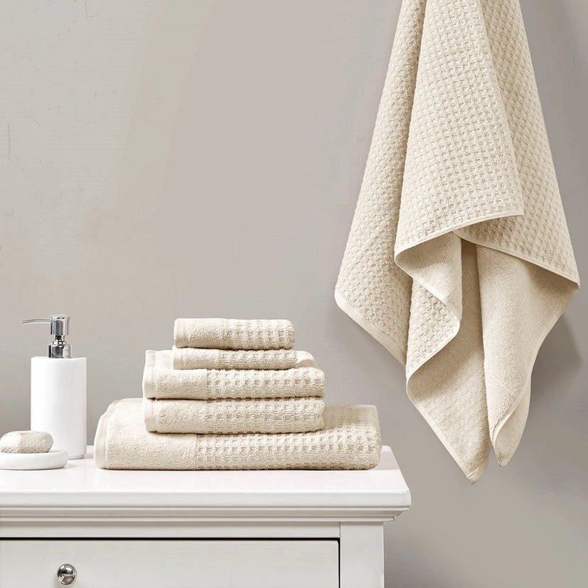 Spa Waffle 6 - Piece Bath Towel Set [Certified] - The Coral Palm LLC